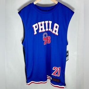 New Joel Embid 76ers Men’s Large NBA UNK Jersey Blue Red Black White